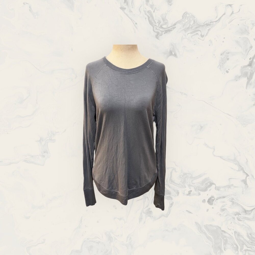 Athleta Athletic Womens RAGLAN Long Sleeve Blue Pullover Sweatshirt SIZE Small